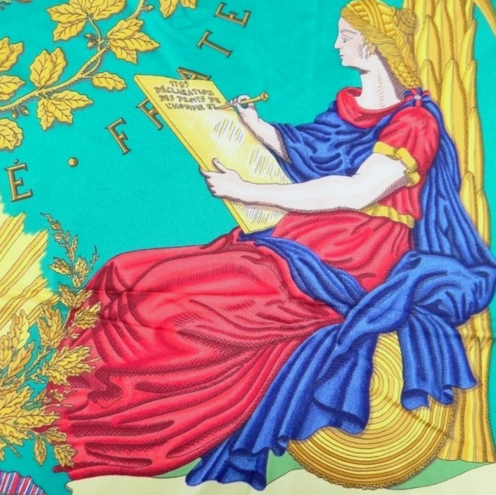 Hermes Vintage Silk Scarf 1789 Liberte Egalite Fraternite Republique Francaise - Picture 3 of 9